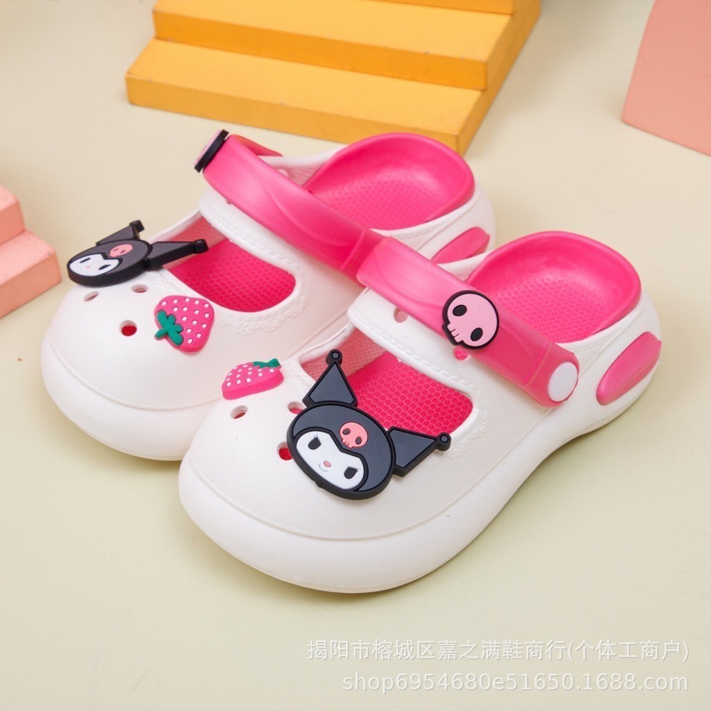 sục đính sticker Kuromi đáng yêu cho bé  EVA nhẹ êm chân mẫu mới QCCC có quai tùy chỉnh thời trang trẻ em A063