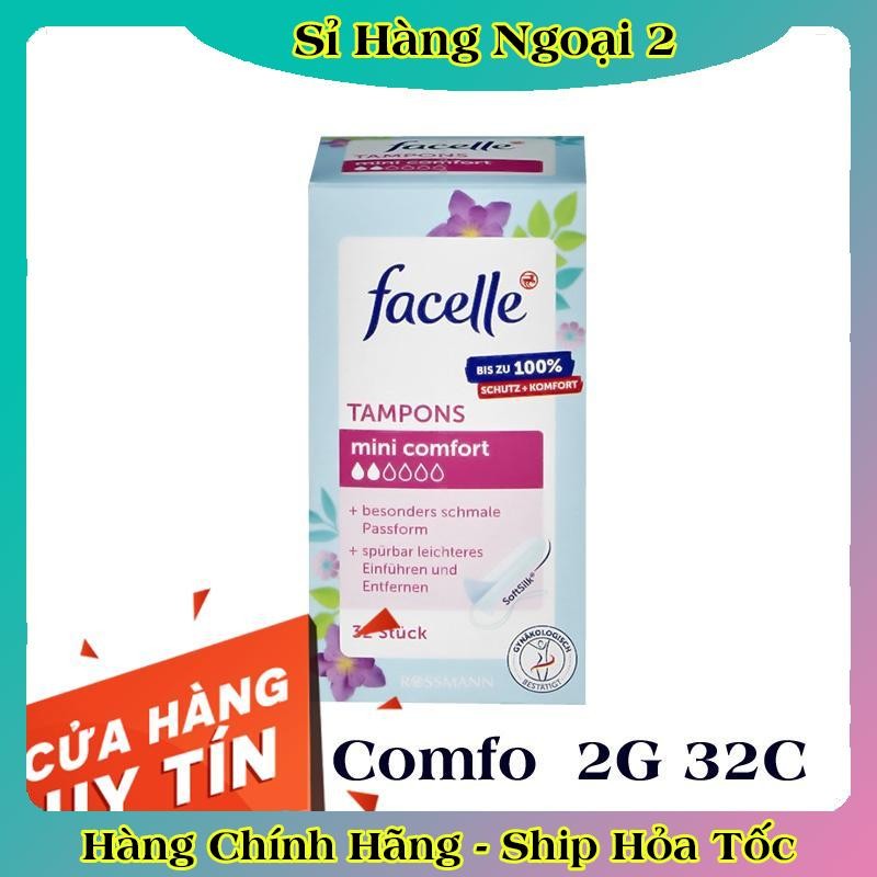 Tampon - Băng vệ sinh Tampon Facelle đầy đủ size chuẩn Đức -Date mới Đủ Bill