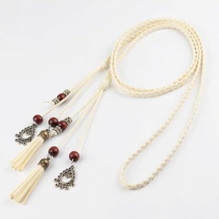 Thắt lưng NCE tua rua boho với dây bện cổ điển, phù hợp thời trang đa năng