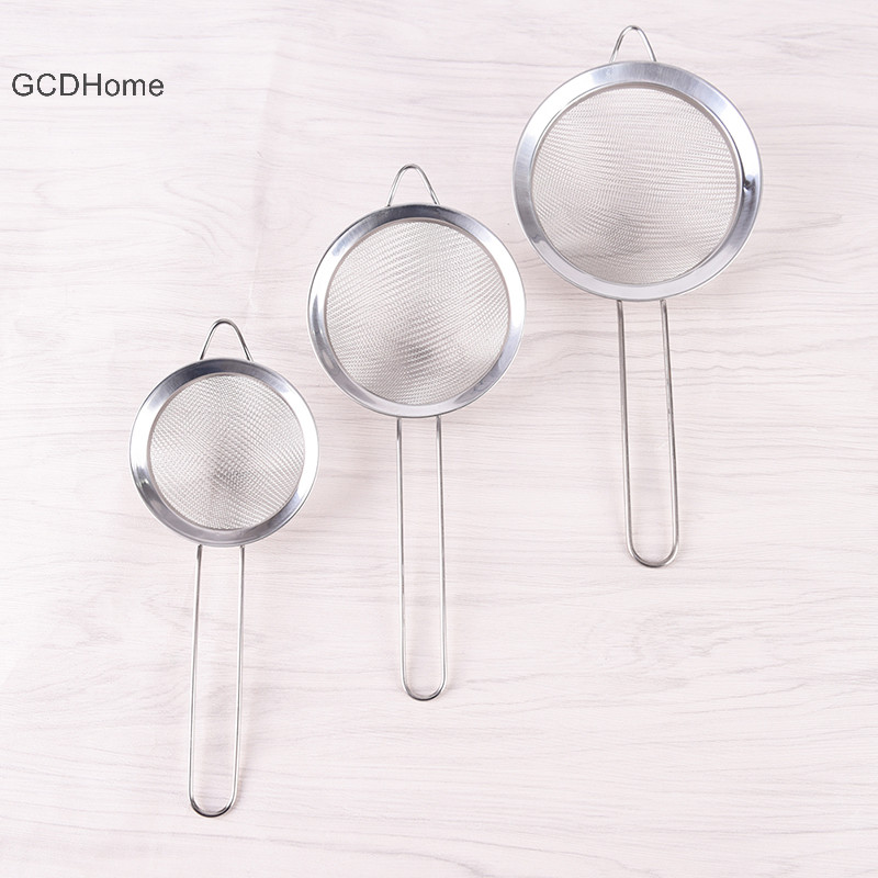 Gcdhome Nhà Bếp Dây Thép Không Gỉ Lưới Mịn Lọc Dầu Sàng Sifter Thép Không Gỉ Nhà Bếp Sàng HOT