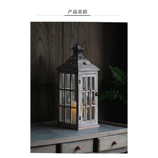 Trang Trí Nhà Cửa Retro Gỗ Kính Gió Đèn Sắt Nghệ Thuật Tầng Giá Đỡ Nến Chống Gió Phong Cách Châu Âu Trang Trí Đồ Trang Trí Đèn Ngựa Đau Khổ Giá Đỡ Nến