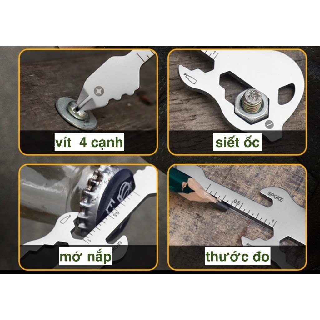 Dụng cụ đa chức năng móc khoá mini EDC_dã ngoại_ cắm trại