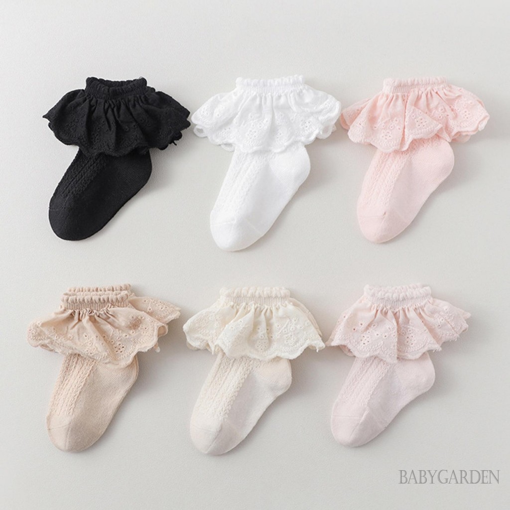 Baga-0-5years Bé Gái Ren Xù Viền Tất Mắt Cá Chân Công Chúa