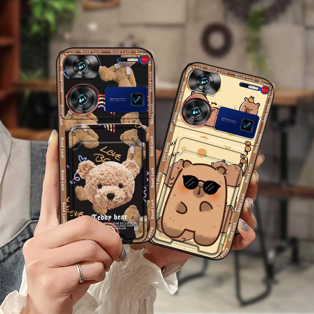 Card sleeve Cartoon Phone Case For ZTE Nubia Z60 Ultra Soft case Card bag Waterproof Cover Fashion Design Anti-dust