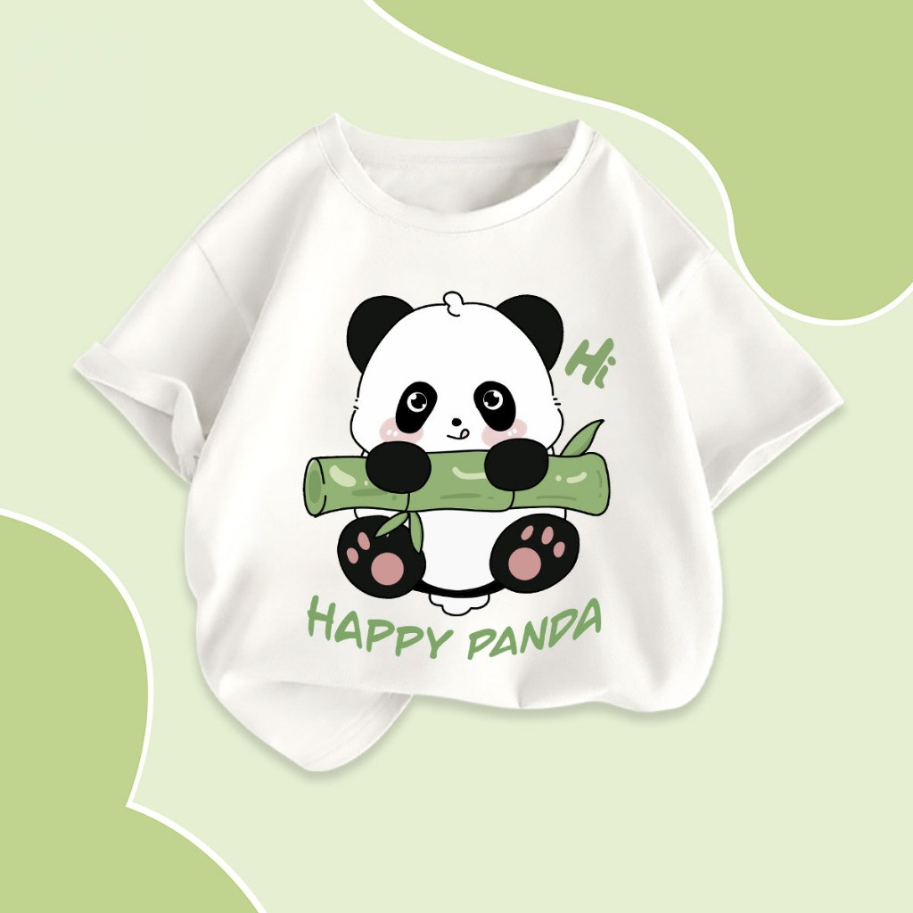 Thời trang và giản dị trẻ em T-Shirt Dễ Thương Gấu Trúc Vòng cổ ngắn sleept-áo sơ mi