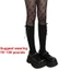 Exhila Nữ Sheer Fishnet Lưới Quần Phong Cách Nhật Bản Thanh Lịch Ruffle Dài Tất Chắp Vá Quần Ngọt Nơ Cổ