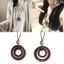 Miss * Vòng Cổ Vòng Tròn Đơn Giản Vintage Áo Len Dài Dây Xích Có Thể Điều Chỉnh Da Dây Vòng Cổ Trang Sức Dành Cho Nữ