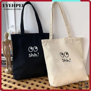 Túi xách vải , Túi đeo vai vải dung tích lớn, Túi đeo nách in chữ mềm dành cho học sinh