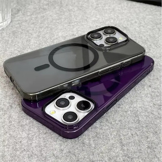 [Jlk] Ốp lưng trong suốt siêu mỏng nguyên bản cho iPhone 15 14 13 12 11 16 Pro Max Sạc không dây từ tính Vỏ PC trong suốt