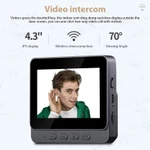Màn hình IPS 4.3 Inch chuông cửa liên lạc 2.4G, giám sát video HD, liên lạc hai chiều cho biệt thự, văn phòng — ảnh 2