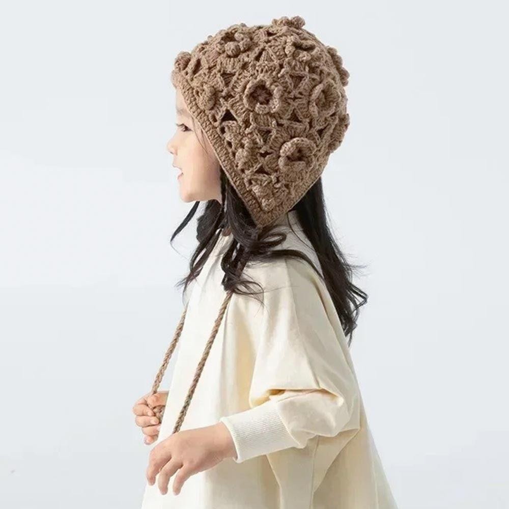Mũ dệt kim trẻ em HOBBYIN, Mũ nồi thủ công móc, Mũ Skullies mỏng đa năng thoáng khí cho bé gái