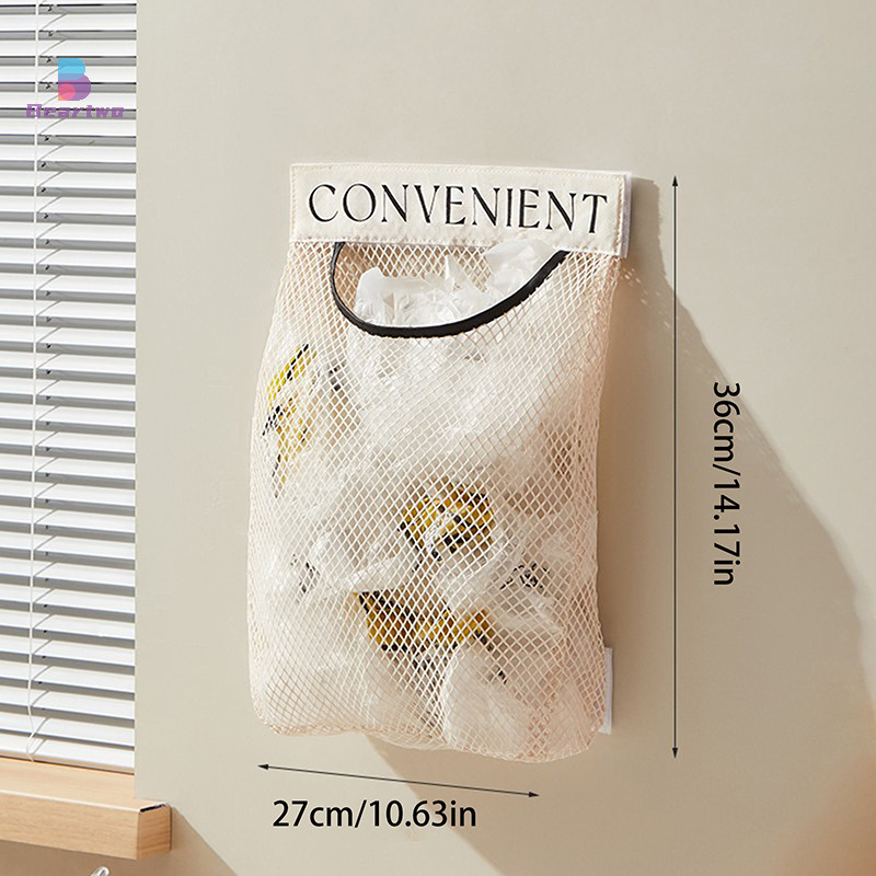 < Beartwo > 1 Túi Lưới Bảo Quản Nhà Bếp Túi Đựng Rác Treo Tường Dụng Cụ Bảo Quản Dung Tích Lớn Túi Bảo Quản Bao Bì Túi Nhựa Đẹp