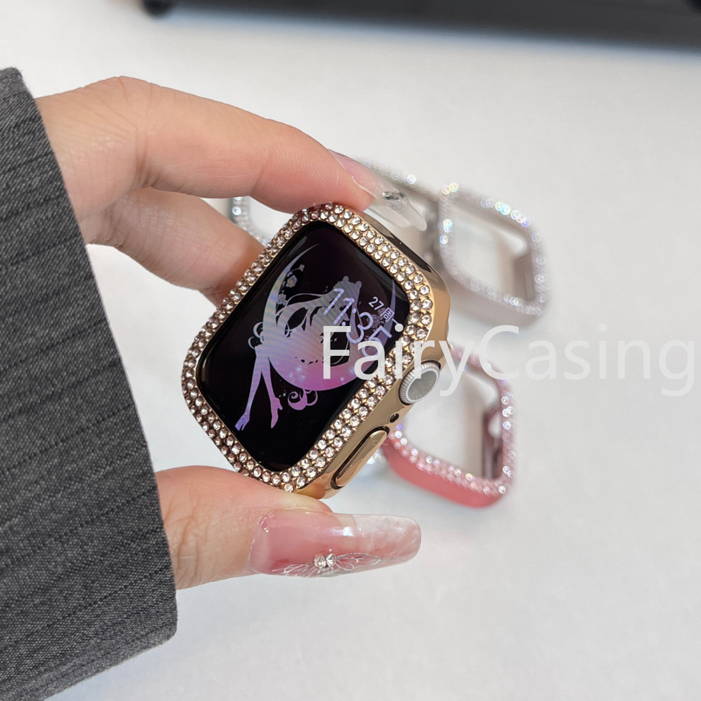 Ốp lưng Bling Diamond S11 cho Apple Watch S10 46mm 42mm 40mm 38mm Vỏ bảo vệ cản trước cho iWatch Series 10 9 8 7 6 5 4 3 ultra 2 49mm 45mm 44mm 42mm 41mm Phụ kiện trang trí