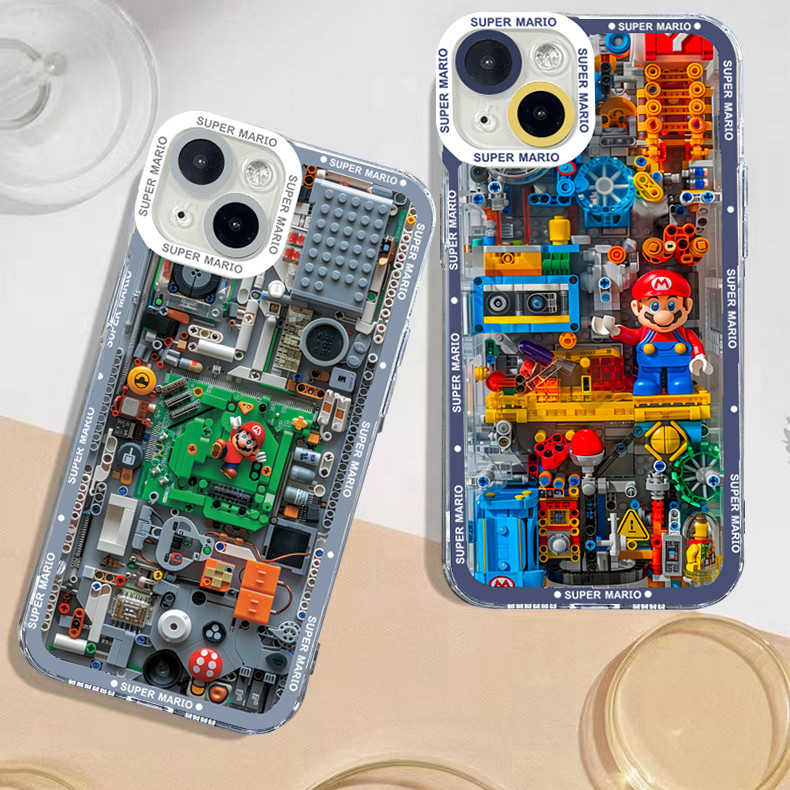 Ốp Lưng Trò Chơi Super Mario Bros Cho iPhone 16 15 14 13 12 11 Pro Max XR X XS Max 7 8 14 15 Plus SE 2020 Mini Khối Xây Dựng Silicon Chống Sốc Trong Suốt Mềm - ảnh 7