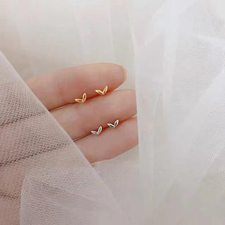 Bông tai nhỏ tươi mini đơn giản nữ S925 Bông tai kim bạc vô hình 2024 mới