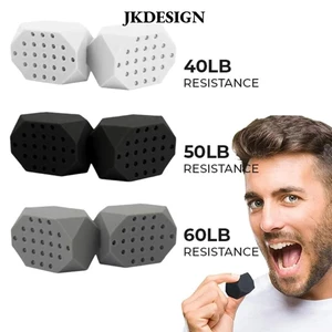 Jkdesign Redefine Jawline Trainer, 40 / 50 / 60Lbs Máy tập hàm cầm tay, Nhai mặt Cắn cơ bắp Chống căng thẳng Mặt thể dục Bóng đôi cằm