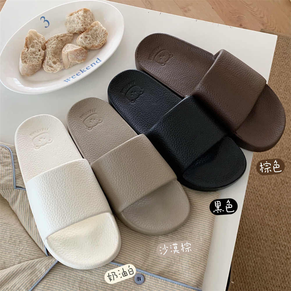 XIXITIAO Phong Cách Đơn Giản Trong Nhà Đế Mềm Thoải Mái Flip-Flops Nam Nữ Màu Trơn Giày Sandal Đế Bằng Dép