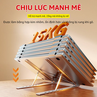 Giá Đỡ Máy Tính Laptop Gấp Gọn Bằng Nhôm Hợp Kim IKEA Baby, Kệ Đỡ Máy Tính Tản Nhiệt Điều Chỉnh 6 Cấp Độ Linh Hoạt