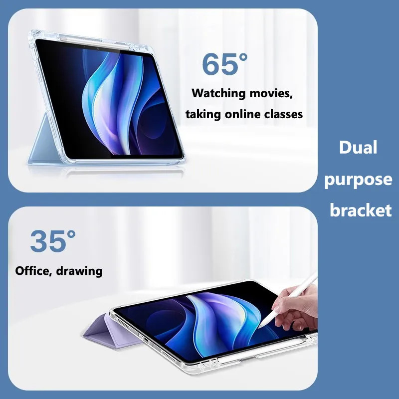 Ốp lưng RedMi Pad Pro 12.1 inch có chân đế gấp ba chân Xiaomi Poco Pad 12.1 Vỏ cho RedMi Pad SE 11 inch 8.7 inch 4G 2024 Vỏ máy tính bảng