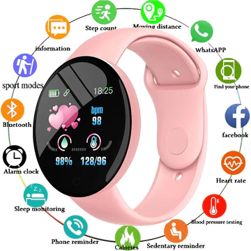 Mới D18 Pro Đồng Hồ Thông Minh Nam Nữ Bluetooth Theo Dõi Thể Dục Vòng Tay Thể Thao Nhịp Tim Huyết Áp Trẻ Em Đồng Hồ Thông Minh IOS Android