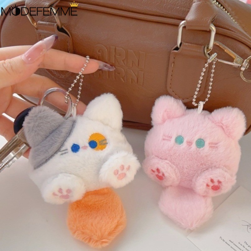 [Đặc sắc] Móc khóa mèo sang trọng dễ thương - Phụ kiện treo Kawaii - Bùa búp bê sang trọng bằng điện thoại - Đồ trang trí túi - Đồ trang trí treo móc khóa - Quà sinh nhật cho trẻ em