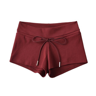 Quần thể thao gợi cảm mới Quần dây rút cạp cao Quần short màu trơn