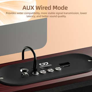 Loa Bluetooth GOOJODOQ 5.3 hỗ trợ bốn chế độ phát lại, vân gỗ tinh tế, loa nhỏ gọn di động 3600MAH