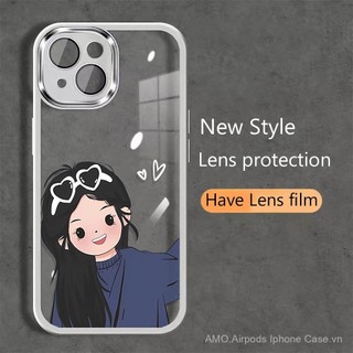 Ốp Lưng Kính Cô Gái Cho OPPO K12X K9S K12 K12S K13 Turbo Vỏ Điện Thoại Mềm Trong Suốt Siêu Mỏng Có Bảo Vệ Ống Kính Máy Ảnh P4Z8 3ESH PXSF