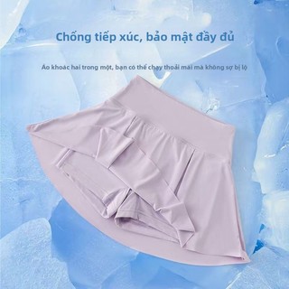 Váy xếp ly bằng lụa băng mát mẻ mùa hè cho bé gái-Váy thể thao Tennis chống chói
