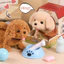 Chó đồ chơi nhồi bông，con chó sang trọng búp bê đồ chơi điện,đồ chơi động vật mô phỏng,Có thể đi bộ