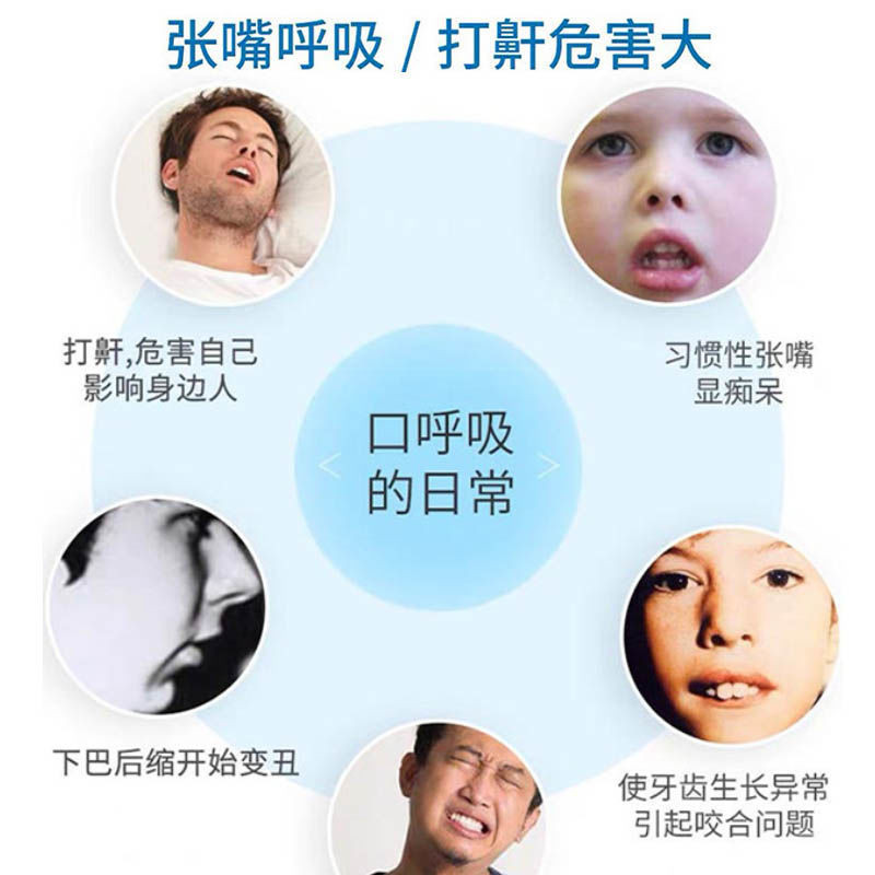 Nhật Bản Miệng Breath Corrector Ngủ Chống Mở Miệng Thở cằm Hỗ Trợ Đai Trẻ Em Người Lớn Mở Miệng Đóng Miệng Miếng Dán Đai Y