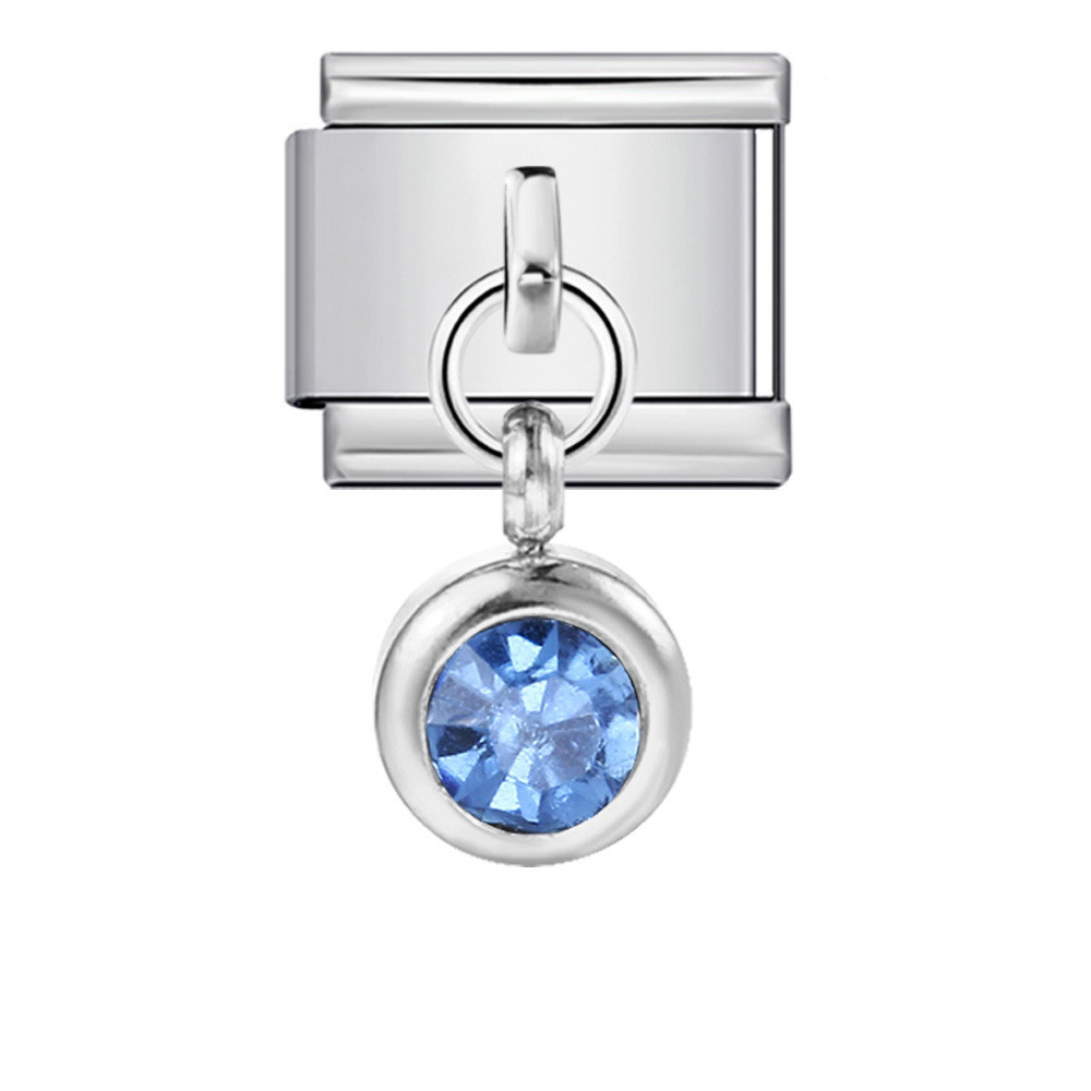 Mặt dây chuyền birthstone tròn, móc thép titan, phụ kiện thời trang đa năng
