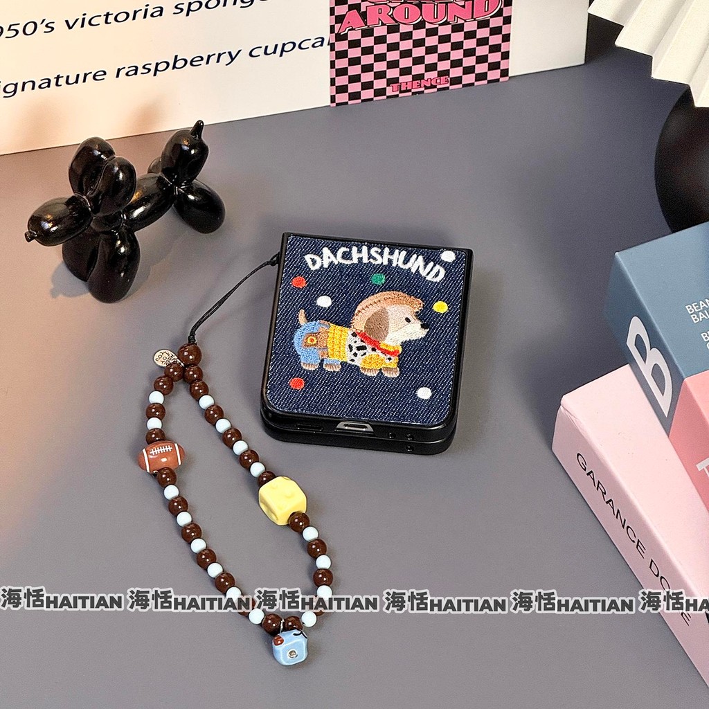 Thích Hợp Cho Samsung Galaxy ZFlip7 5G Phim Hoạt Hình Dễ Thương Western Puppy Vỏ Điện Thoại Dây Gấp Vỏ Cho zflip6 zflip5 zflip4 zflip3 N3flip Mixflip Vỏ Bảo Vệ