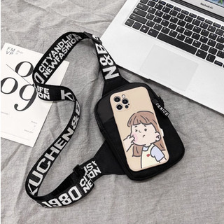 Túi đeo ngực Pokemon mới hoạt hình nhẹ và thời trang túi đựng điện thoại di động túi đeo chéo du lịch túi đeo vai đa năng