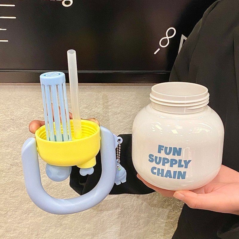 Bình Túi Xách Siêu To 800ML - "Tống Tống" Đáng Yêu Cho Học Sinh/Sinh Viên (2 Nắp Uống, Chống Rò)