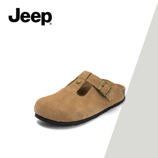 JEEP Nữ Xuân Hè Bán Chạy Nửa Trượt Birkenstock Giày Thoáng Khí Đóng Mũi Dép Văn Phòng Slip-On Đa Năng Giày Thường Ngày