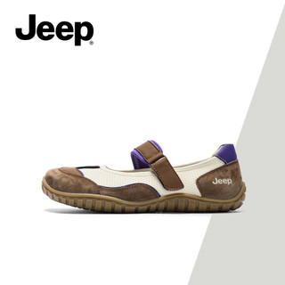 JEEP Flat Mary Jane Giày Nữ Mùa Hè Velcro Thoáng Khí Thể Thao Giày Thoải Mái Nhẹ Nông Miệng Giày