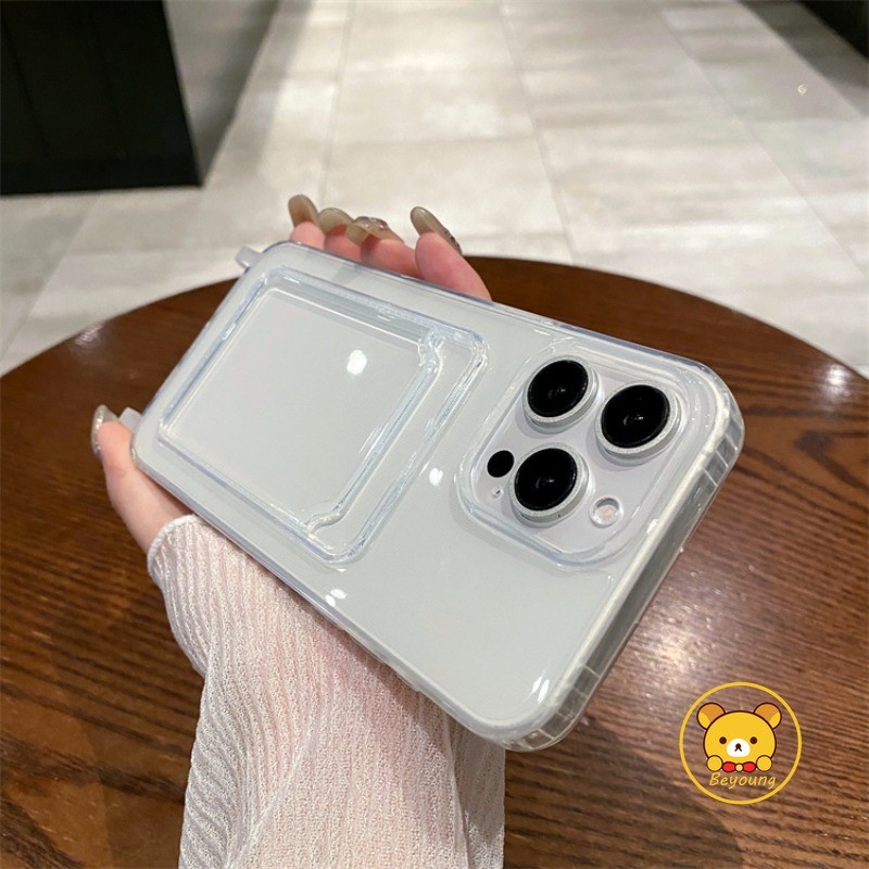 Vỏ Đựng Thẻ Cho Vivo iQOO Z10 Z9 Turbo Z10X Z9X Z8 Z8X Z7 Z7X Z6 Z6X Z5 Z5X Z3 Z1 Neo 10 9 8 7 6 5 SE Pro + 3 Vỏ Điện Thoại Đơn Giản Dễ Thương Mềm Trong Suốt Có Lỗ dây buộc