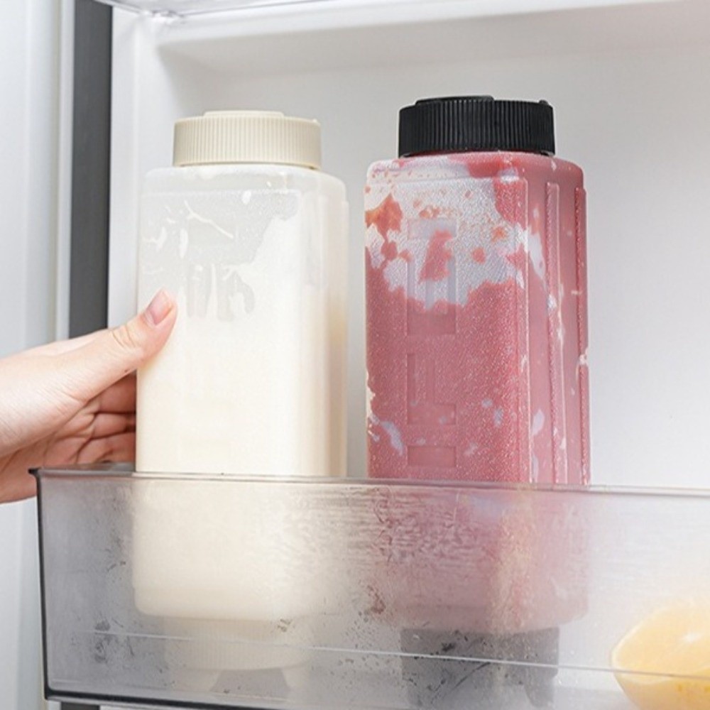 Bình đựng nước sốt ép SUNKISSD, Bình bóp hai đầu 720ml, Dụng cụ nhà bếp Nhựa dung tích lớn trong đầu bếp dã ngoại sốt cà chua đầu tiên