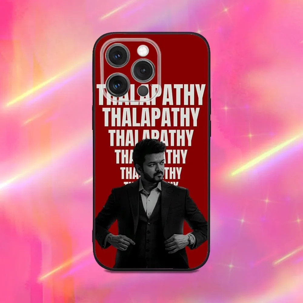 Ốp Điện Thoại TP-2 Thalapathy V-Vijay Ấn Độ Cho iPhone 16, 17,14,13,12,11, Pro, Max, Plus, X, XS, XR, SE, 8,7, Mini, Ốp Lưng Silicon Mềm Màu Đen