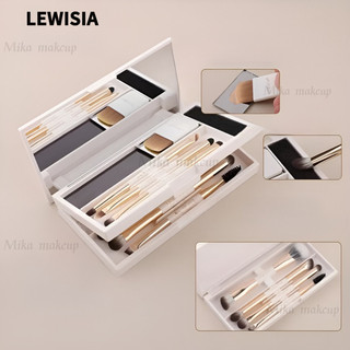 LEWISIA Bộ Cọ Trang Điểm Hộp Magic Box Series Ba Gấp Hai Lớp Di Động Hai Đầu Tóc Mềm Phấn Mắt Bộ Gương