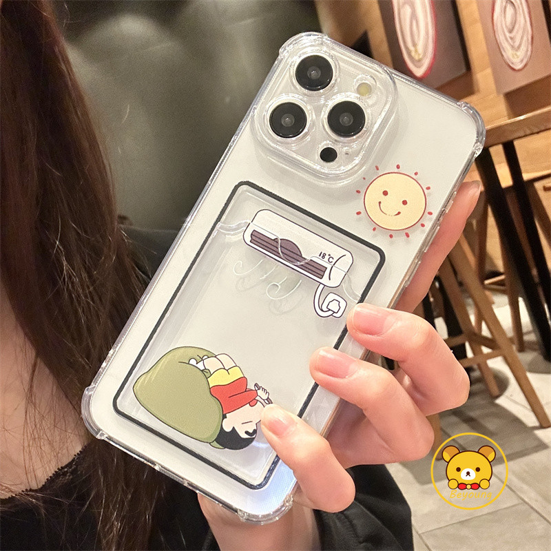 Vỏ đựng thẻ Crayon Shin-chan cho Xiaomi 14T 14 13T 13 12T 12 12X 12S Pro Ultra Mi 11 Lite Poco C75 C65 C40 C31 5G 4G Vỏ điện thoại dạng ví mềm Maruko dễ thương