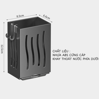 Ống Đựng Đũa Muỗng Gắn Tường MAISON Có Khay Thoát Nước Thông Minh, Chất Liệu Thép Không Gỉ, Khay Đựng Dụng Cụ Nhà Bếp