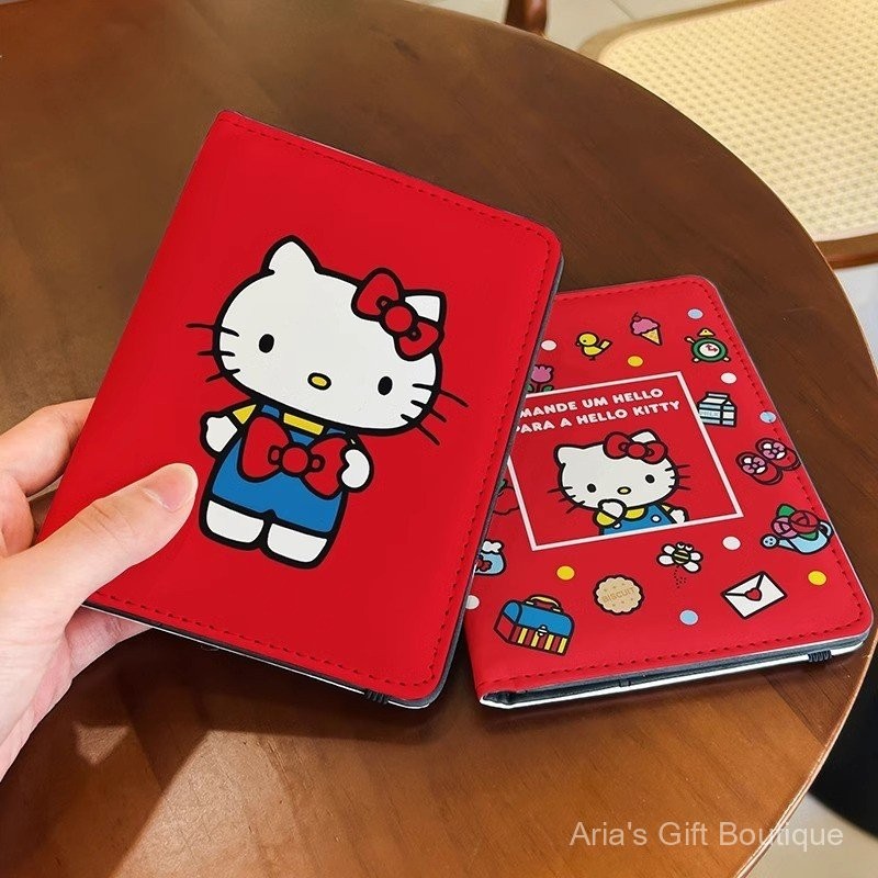 [Aria] Hộp đựng hộ chiếu hoạt hình Sanrio Hello Kitty Hộp đựng tài liệu Hộp bảo vệ Hộp đựng thẻ đa chức năng Du lịch nước ngoài Lưu trữ di động