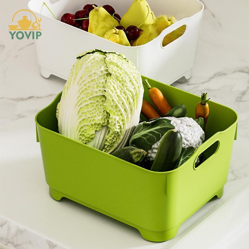 YOVIP Hộ Gia Đình Đơn Giản Di Động Trọn Bộ Giỏ Rửa Rau Nhà Bếp Giỏ Thoát Nước Dày Di Động Bồn Rửa Rau Giỏ Giặt VN