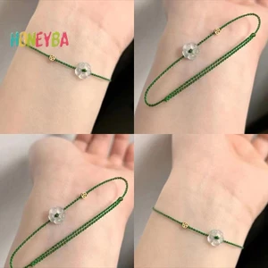 < Honeyba > Vòng tay dây hoa phong phú may mắn sáng tạo thời trang dành cho nữ Vòng tay bện thủ công có thể điều chỉnh Trang sức Quà tặng cặp đôi