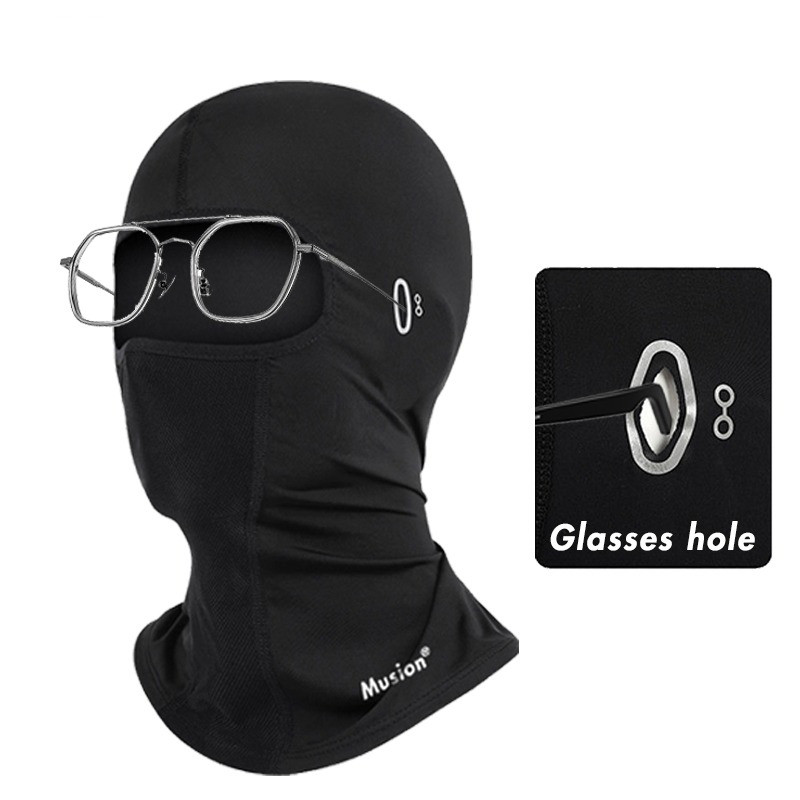Mũ bảo hiểm đi xe đạp Musion Balaclava có lỗ kính Xe máy Mặt nạ toàn mặt chống nắng Ice Silk Biker Mũ đội đầu thoáng khí cho nam và nữ