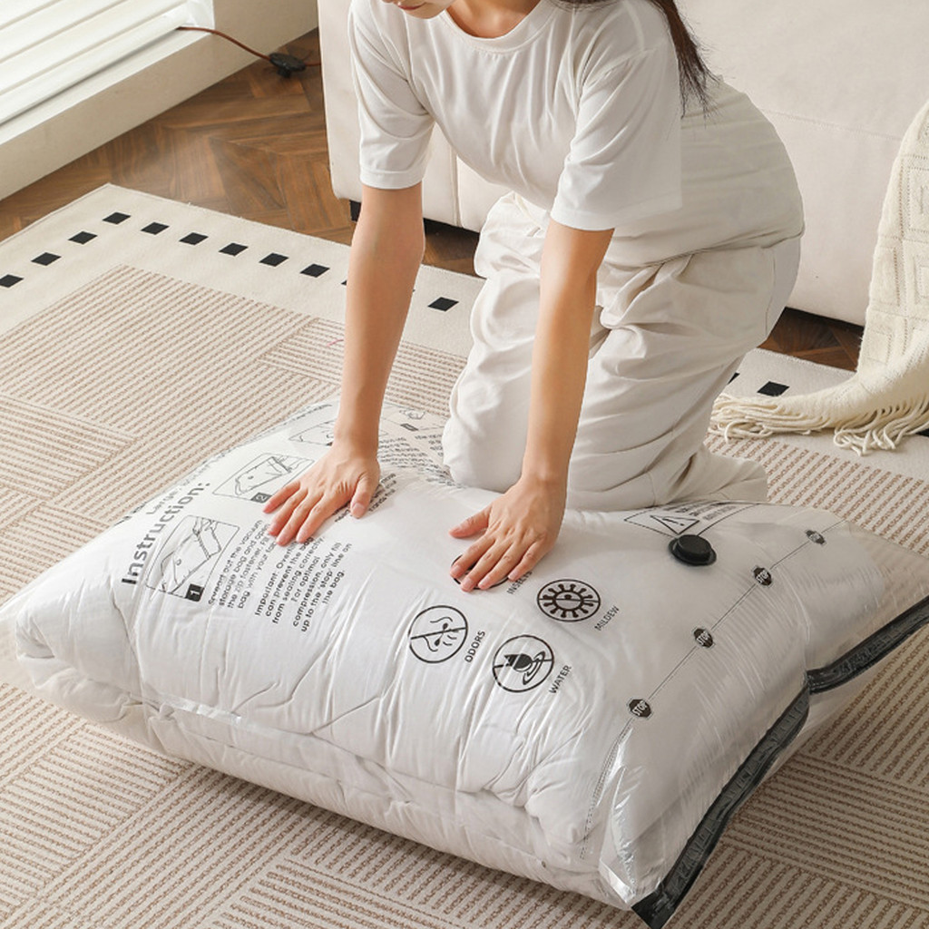 [H & L] Túi đựng chân không | Túi nén 40-100cm kèm máy bơm không khí, 4 kích cỡ cho chăn / sắp xếp quần áo theo mùa