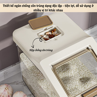 Hộp Đựng Gạo 5kg/10kg – Thiết Kế Hiện Đại, Nắp Đậy Chắc Chắn, Bảo Quản Gạo – Đậu – Bột Gọn Gàng