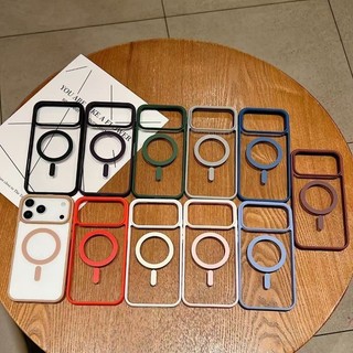 Ốp bảo vệ từ tính IPhone 17Pro Max Vỏ điện thoại trong suốt màu sắc sang trọng Tương thích với 11 12 13 14 15 16 PRO MAX 16E 17AIR
